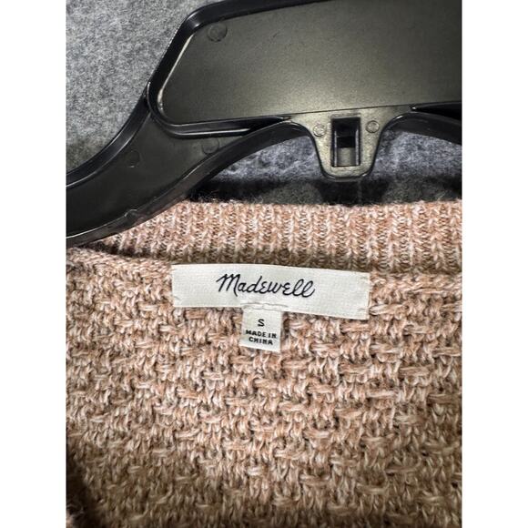 Madewell Sweater Women Small Brown Crewneck Knit Pullover Side Zip Comfort Cozy - Picture 2 of 8